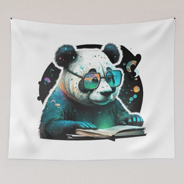 Item preview, Cool Panda Bear as a Bookworm designed and sold by MLArtifex.