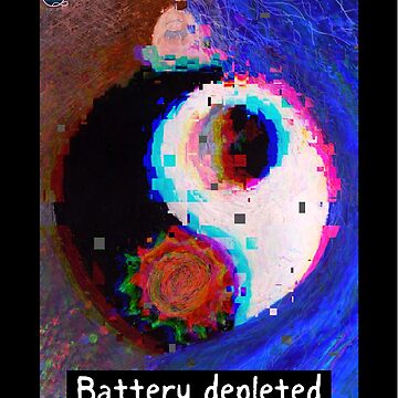 Artwork thumbnail, Battery depleted: recharge needed: hand painted oil pastel digitally altered by Queerky Artist