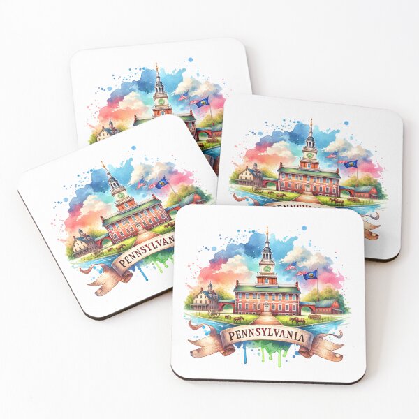 Item preview, ✨Retro US State Watercolor Maps – Pennsylvania - Unique Travel Art T-Shirts, Mugs, Stickers & More designed and sold by artedigital99.