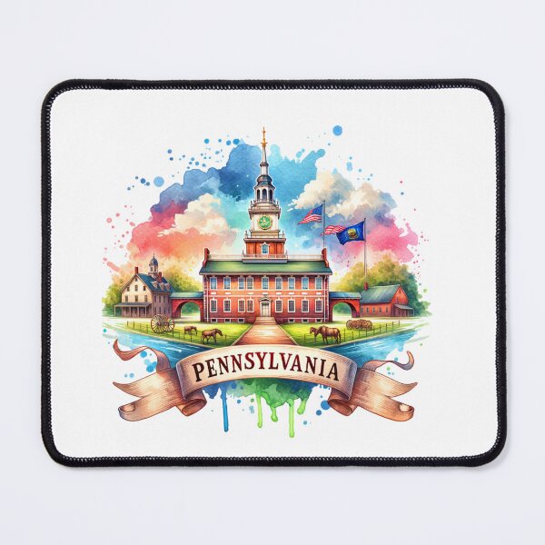 Item preview, ✨Retro US State Watercolor Maps – Pennsylvania - Unique Travel Art T-Shirts, Mugs, Stickers & More designed and sold by artedigital99.