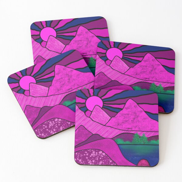 Item preview, Pink Digital Mountain Landscape Sunset designed and sold by Sartoris Art.