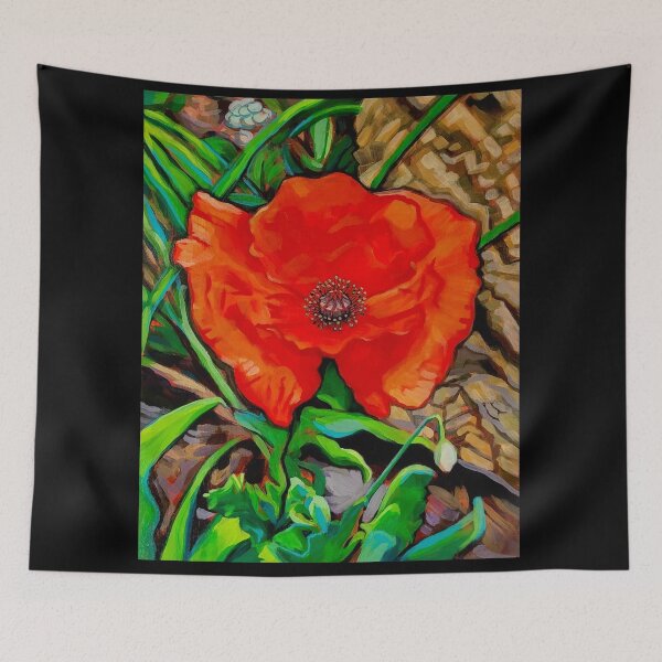 Item preview, Red Poppy Acrylic Painting designed and sold by CozyPixelFluff.