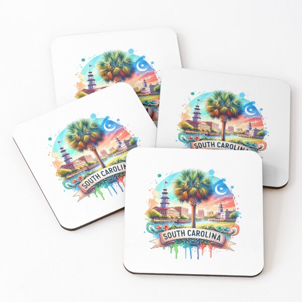 Item preview, ✨Retro US State Watercolor Maps – South Carolina - Unique Travel Art T-Shirts, Mugs, Stickers & More designed and sold by artedigital99.