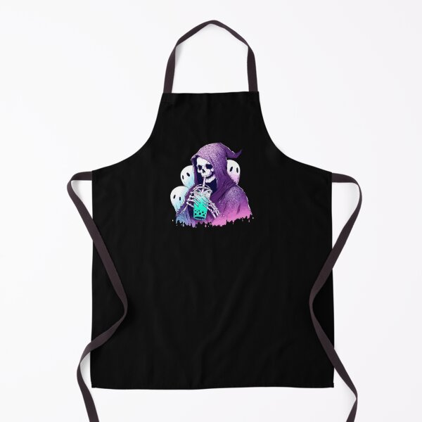 Item preview, Retro Cyberpunk Grim Reaper Drink Haunted Bubble Tea designed and sold by TomFrontierArt.