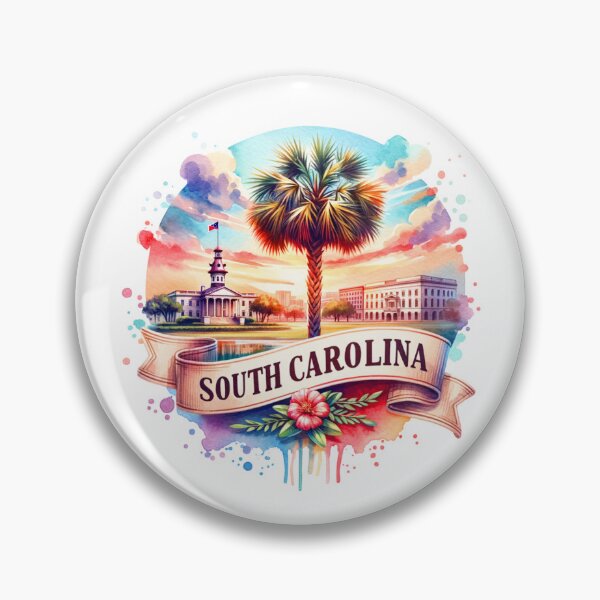 Item preview, ✨Retro US State Watercolor Maps – South Carolina - Unique Travel Art T-Shirts, Mugs, Stickers & More designed and sold by artedigital99.