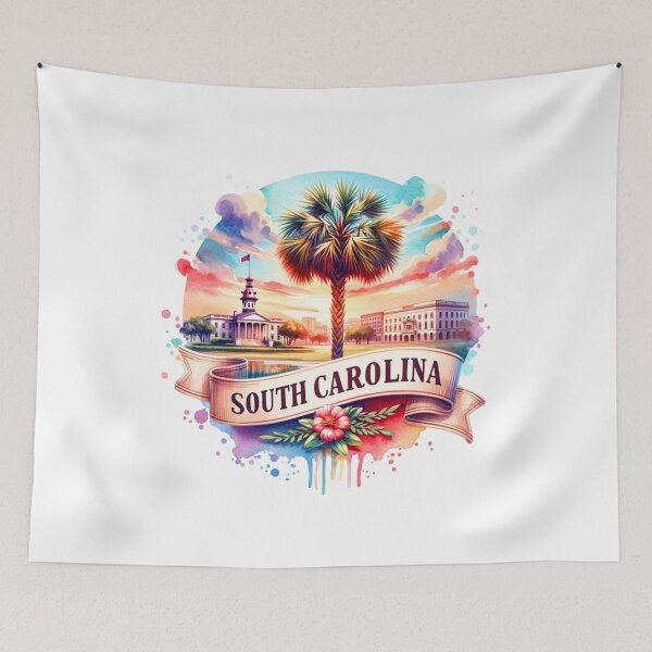 Item preview, ✨Retro US State Watercolor Maps – South Carolina - Unique Travel Art T-Shirts, Mugs, Stickers & More designed and sold by artedigital99.