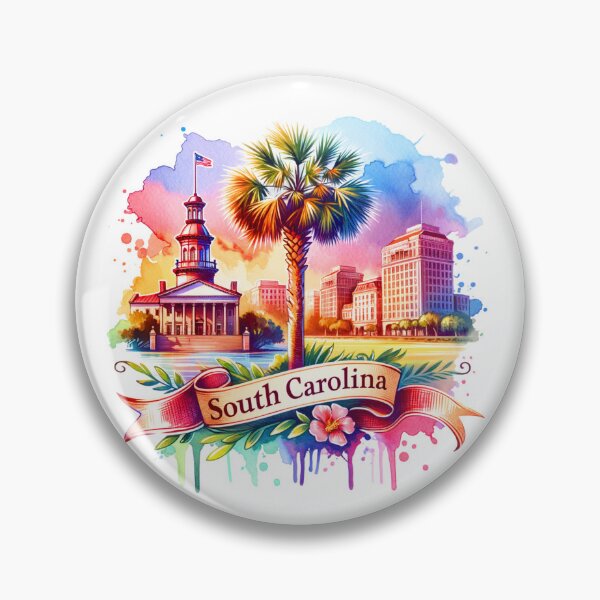 Item preview, ✨Retro US State Watercolor Maps – South Carolina - Unique Travel Art T-Shirts, Mugs, Stickers & More designed and sold by artedigital99.