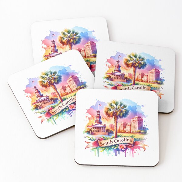 Item preview, ✨Retro US State Watercolor Maps – South Carolina - Unique Travel Art T-Shirts, Mugs, Stickers & More designed and sold by artedigital99.
