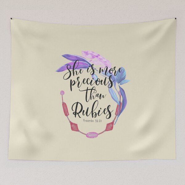 Item preview, She Is More Precious Than Rubies Proverbs 31:10  designed and sold by amazingjoy.