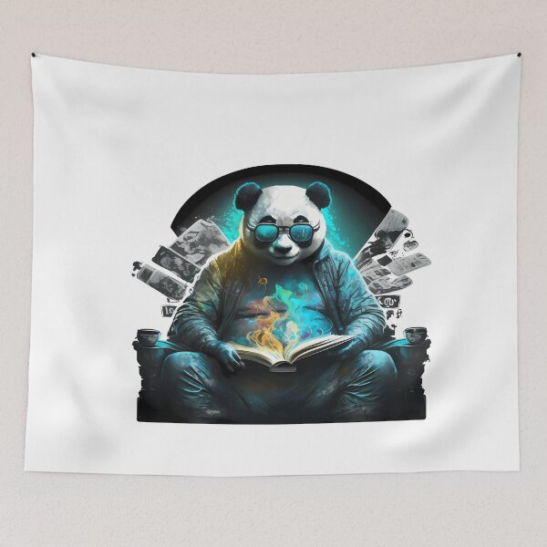 Item preview, Cool Panda Bear as a Bookworm designed and sold by MLArtifex.