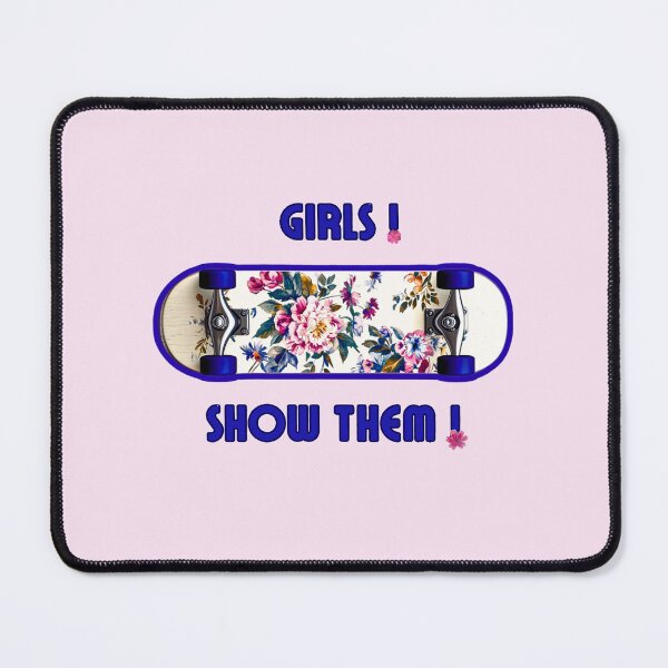 Item preview, Girls! Show them! skateboard for a girl, floral pattern, skateboard with flowers designed and sold by silent-violin.