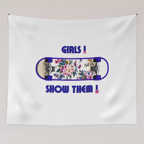 Item preview, Girls! Show them! skateboard for a girl, floral pattern, skateboard with flowers designed and sold by silent-violin.