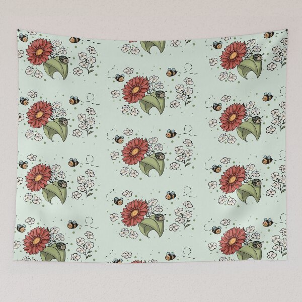Item preview, Cute bees and bug on flowers  designed and sold by SaelKamila.