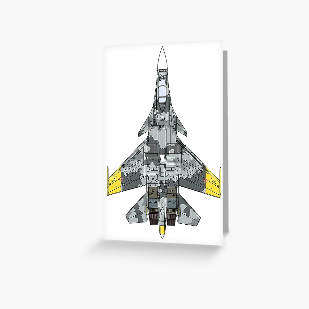 Ace Combat Yellow Squadron Su 37 Terminator Greeting Card By Fareast Redbubble