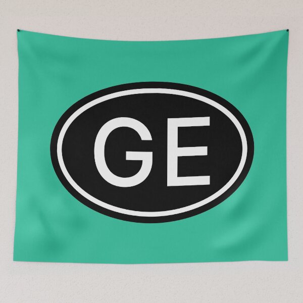Item preview, GE Initials Monogram Oval White Letters designed and sold by Jeallan Designs.