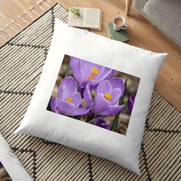 Snow Crocus Floor Pillow