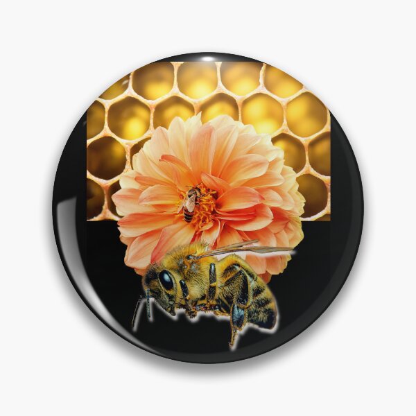 Item preview, Honeybee With Comb & Flower Colorful Design designed and sold by EarthArtDesigns.