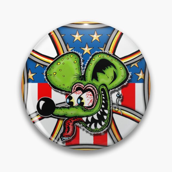 Item preview, fink rat face and maltese cross in united states flag. designed and sold by hotrodspirit.