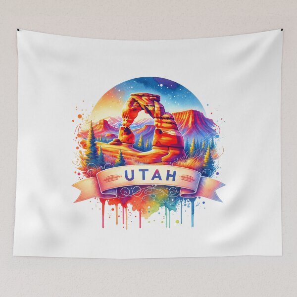 Item preview, ✨Retro US State Watercolor Maps – Utah - Unique Travel Art T-Shirts, Mugs, Stickers & More designed and sold by artedigital99.