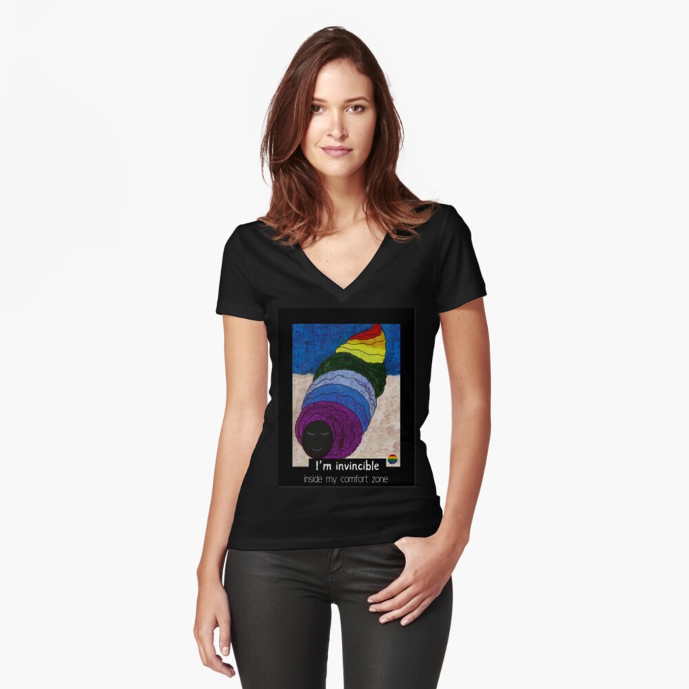 Item preview, Fitted V-Neck T-Shirt designed and sold by adzik.