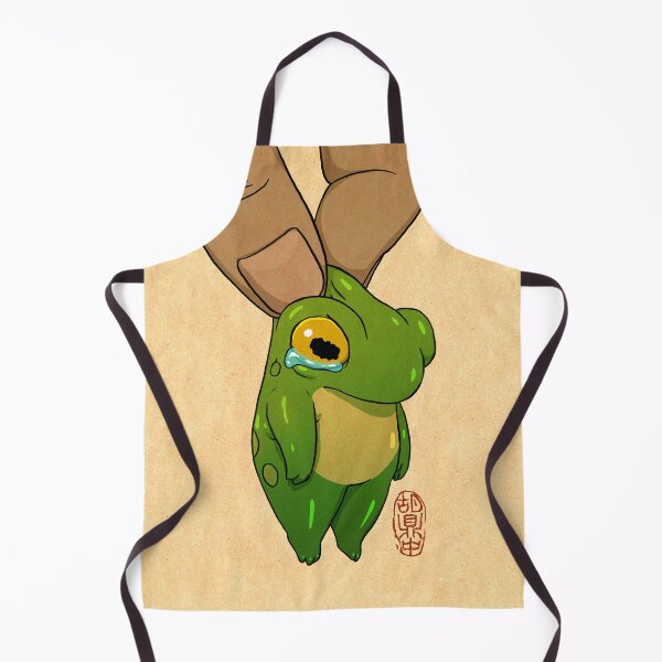 Item preview, small baby big feelings cute frog artwork asian japanese chinese style drawing transparent bg designed and sold by DingHuArt.