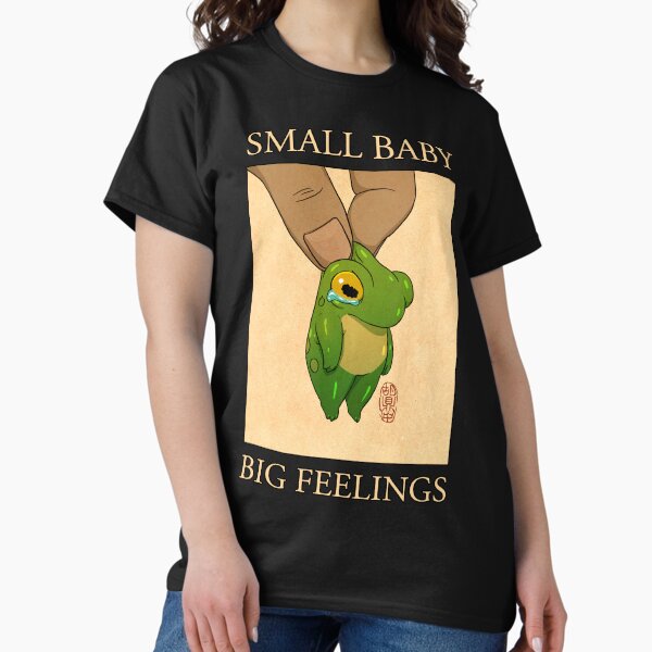 Item preview, small baby big feelings cute frog artwork asian japanese chinese style drawing transparent bg designed and sold by DingHuArt.