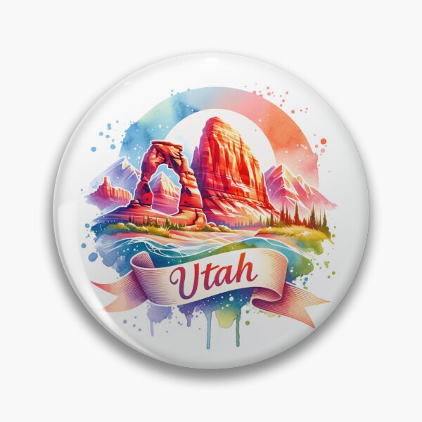 Artikelvorschau, ✨Retro-Aquarellkarten der US-Bundesstaaten – Utah – Einzigartige Reisekunst-T-Shirts, Tassen, Aufkleber und mehr entworfen und verkauft von artedigital99.