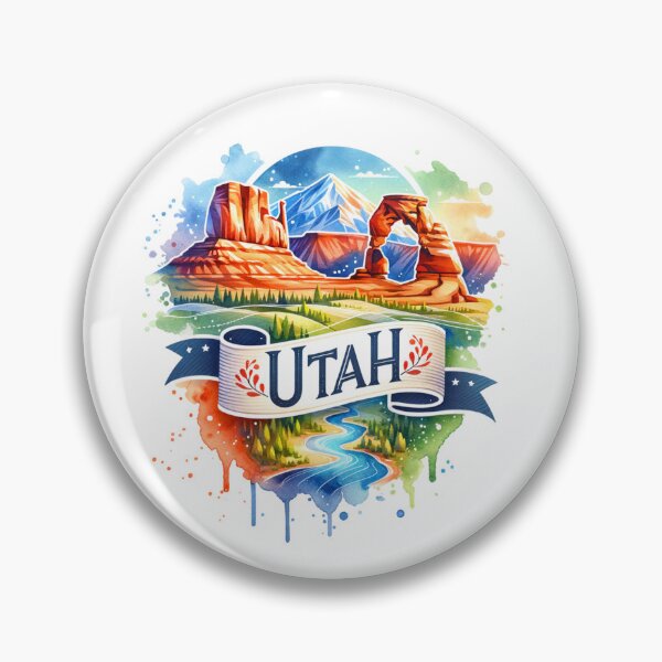 Item preview, ✨Retro US State Watercolor Maps – Utah - Unique Travel Art T-Shirts, Mugs, Stickers & More designed and sold by artedigital99.