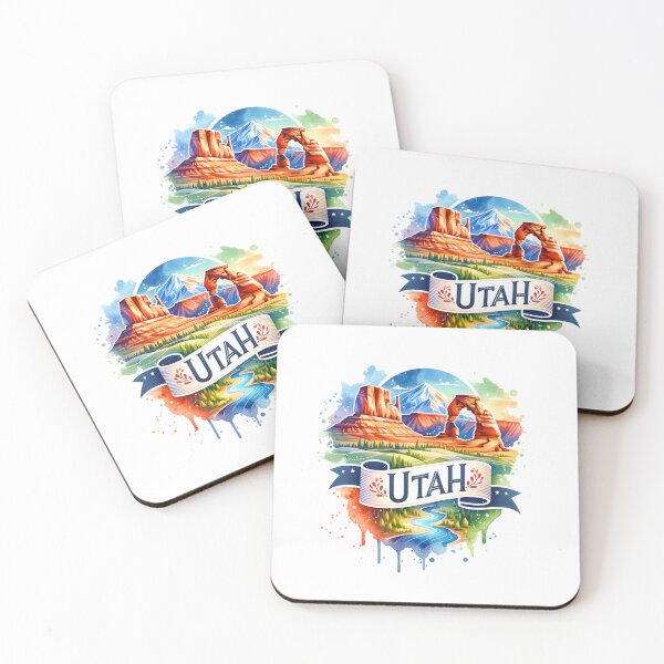 Item preview, ✨Retro US State Watercolor Maps – Utah - Unique Travel Art T-Shirts, Mugs, Stickers & More designed and sold by artedigital99.