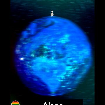 Artwork thumbnail, Alone - not lonely: mixed media, hand painted oil pastel collage digitally altered by Queerky Artist