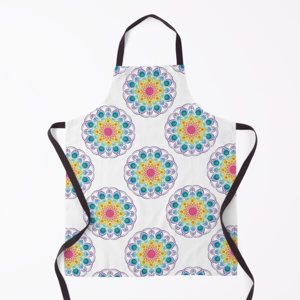 Item preview, White Maximalist Rainbow Floral Fountain Polka Dots designed and sold by Triplicate Limited.