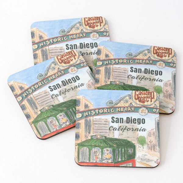 Item preview, San Diego Gaslamp District Trolley – Fun California Art designed and sold by Fun Travel Art.