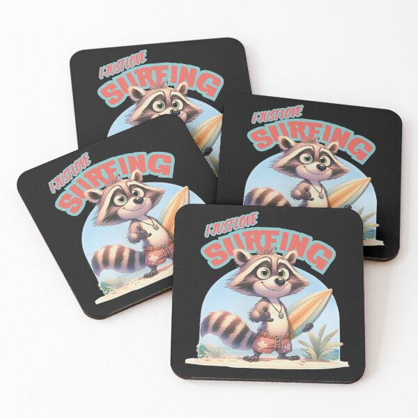 Item preview, A cool and funny raccoon with a surfboard designed and sold by Animal world designs.
