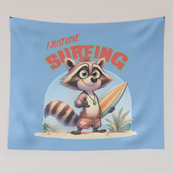 Item preview, A cool and funny raccoon with a surfboard designed and sold by Animal world designs.