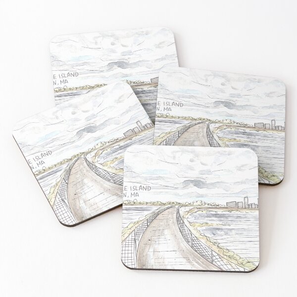 Item preview, Castle Island Boston Massachusetts Watercolor Illustration designed and sold by kriti130.