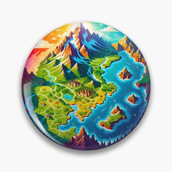 Item preview, Colorful Fantasy World Map Illustration designed and sold by artwaves.