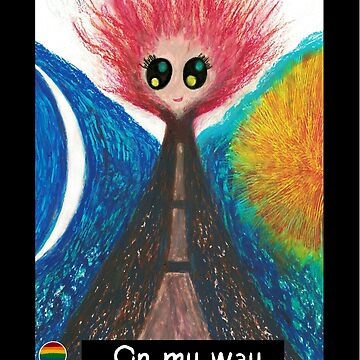 Artwork thumbnail, On my way to be myself: hand painted oil pastel vivid colours by Queerky Artist