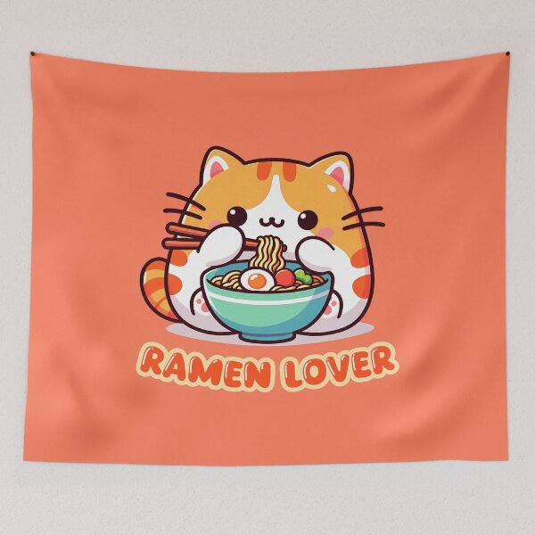 Item preview, Ramen Lover Cat Eating Ramen designed and sold by SofiaNavarrete.