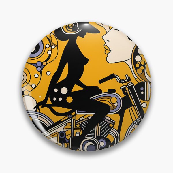 Item preview, Motorcycle Girl As Gustav Klimt Style Art  designed and sold by OzzFrequency.