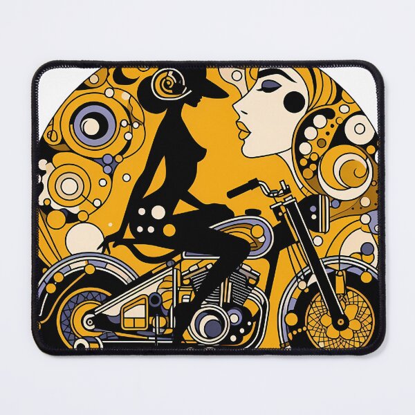 Item preview, Motorcycle Girl As Gustav Klimt Style Art  designed and sold by OzzFrequency.