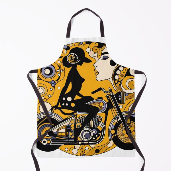 Item preview, Motorcycle Girl As Gustav Klimt Style Art designed and sold by OzzFrequency.