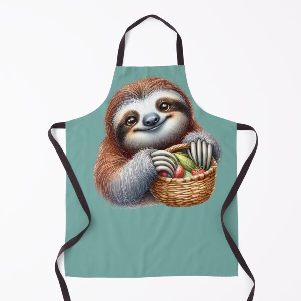 Item preview, Cute Baby Sloth Hugging Wicker Basket with Strawberries designed and sold by Amazing-Kortez.