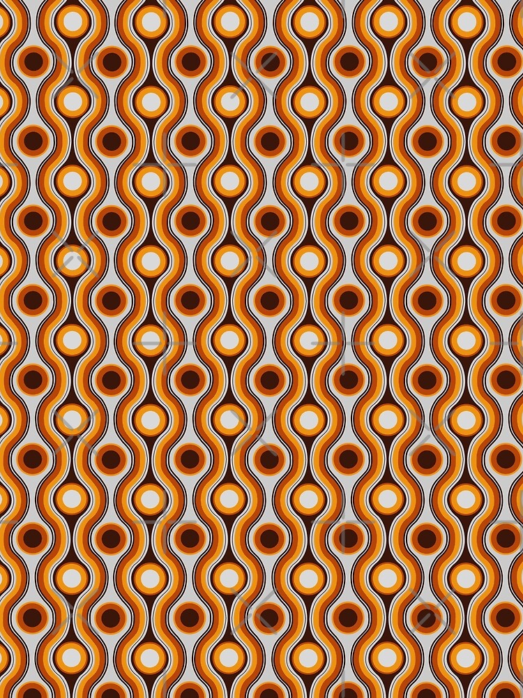 Vintage 70s Retro Brown and Yellow Circles Pattern | Graphic T-Shirt