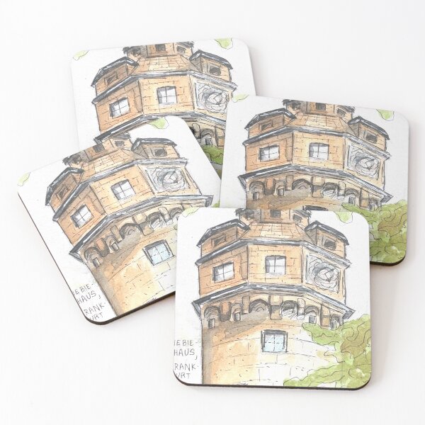 Item preview, Liebieghaus Tower Frankfurt Germany Watercolor Illustration designed and sold by kriti130.