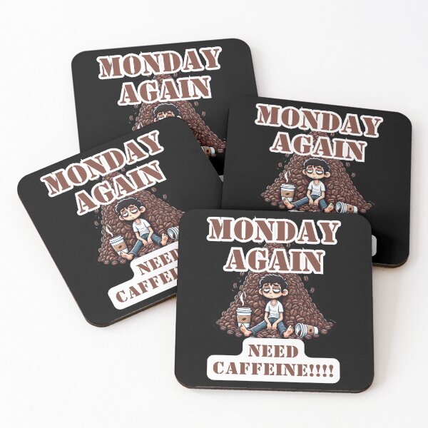 Item preview, Monday Again, Need Caffeine T-Shirt designed and sold by Manic Merch Designs.