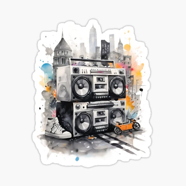 Urban Boombox Street Art Vibes Sticker