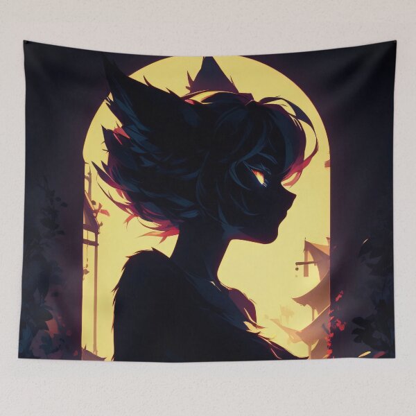 Item preview, Anime Catgirl Silhouette designed and sold by ByteyCreatives.