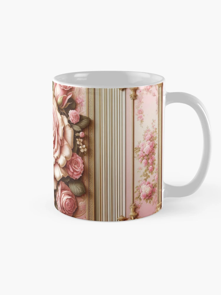 Thumbnail 3 of 6, Coffee Mug, Pink Roses & Rococo designed and sold by DesignsByPrnces.