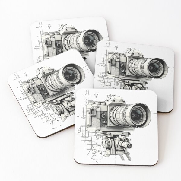Item preview, Mechanical Precision: Technical Illustration of a Camera designed and sold by DotLineColor.