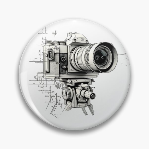 Item preview, Mechanical Precision: Technical Illustration of a Camera designed and sold by DotLineColor.